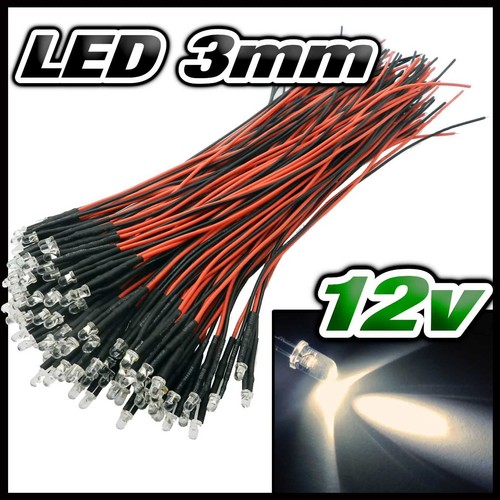 252 led 3mm 12v pré - 252#, pré-câblé